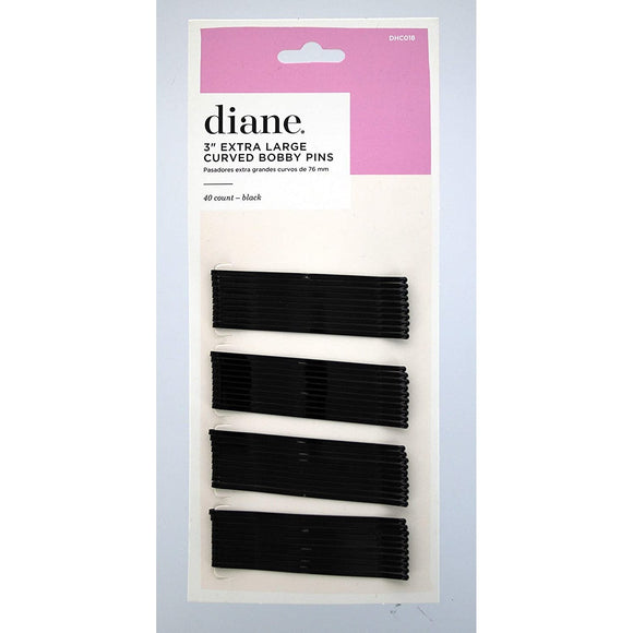 Diane 3in. Curved Jumbo Bobby Pins Black- 40 Count