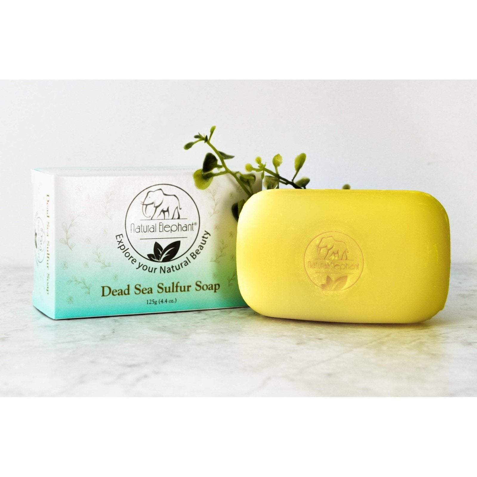 Natural Elephant Dead Sea Sulfur Soap 4.4 oz (125 g)-Natural Elephant-BB_Bath and Shower,BB_Soap Bars,Brand_Natural Elephant,Collection_Bath and Body,Collection_Skincare,Concern_Acne & Blemishes,Concern_Combination Skin,Concern_Dark Spots,Concern_Large Pores,Concern_Oily Skin,Concern_Redness,Concern_Sensitive Skin,FABS_Friday2022,NATURAL_Dead Sea Collection,Skincare_Cleansers