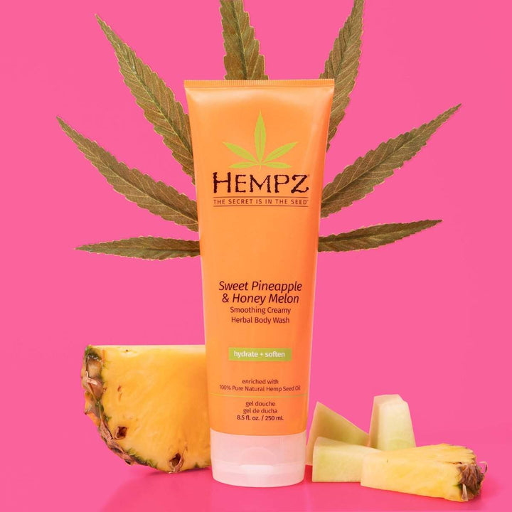 Hempz Herbal Body Wash Sweet Pineapple & Honey Melon Scent 8.5 fl.oz.-Hempz-BB_Bath and Shower,BB_Body Wash,Brand_Hempz,Collection_Bath and Body,Hempz_ Body Wash