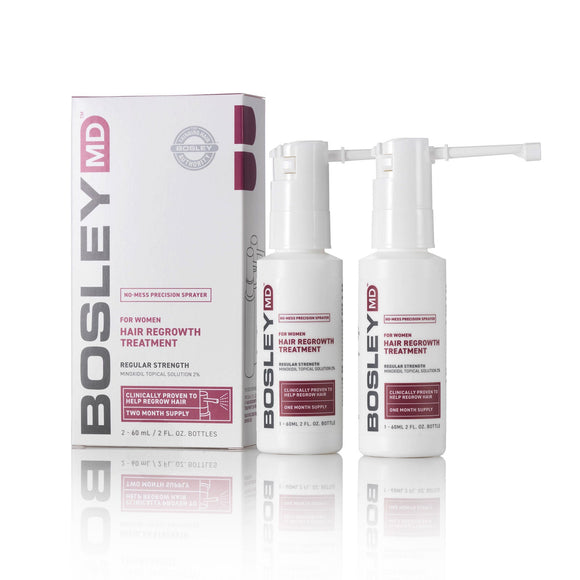 BosleyMD Women's Regular Strength Minoxidil 2% Topical-Sprayer