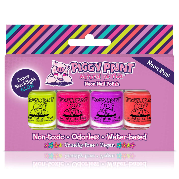 Piggy Paint Neon Box Set (Bonus: Blacklight Polishes)-Piggy Paint-Brand_Piggy Paint,Collection_Gifts,Collection_Nails,Gifts and Sets,Nail_Polish,Piggy Paint_Gift Set's,Piggy Paint_Polish's