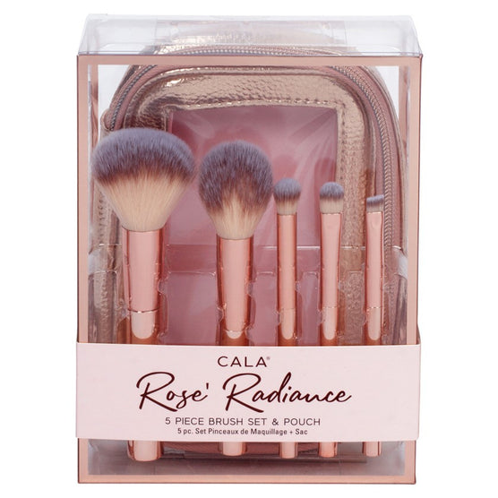 Cala Rose Radiance 5pc Brush Set & Pouch