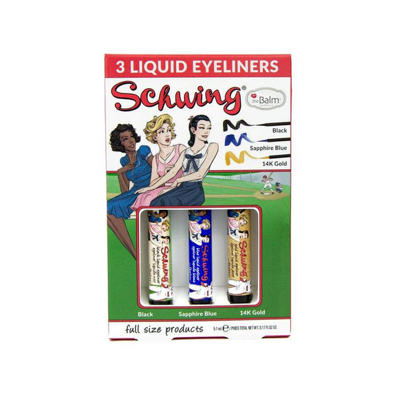 theBalm Schwing Eyeliner Trio- Black, Blue, Gold-theBalm-Brand_theBalm,Collection_Gifts,Collection_Makeup,Gifts and Sets,Makeup_Eye,Makeup_Liners,theBalm_Eyes,theBalm_Kits