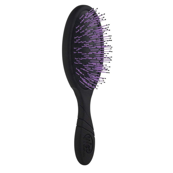 Wet Brush Pro for Thick Hair black paddle brush with purple bristles and ergonomic handle