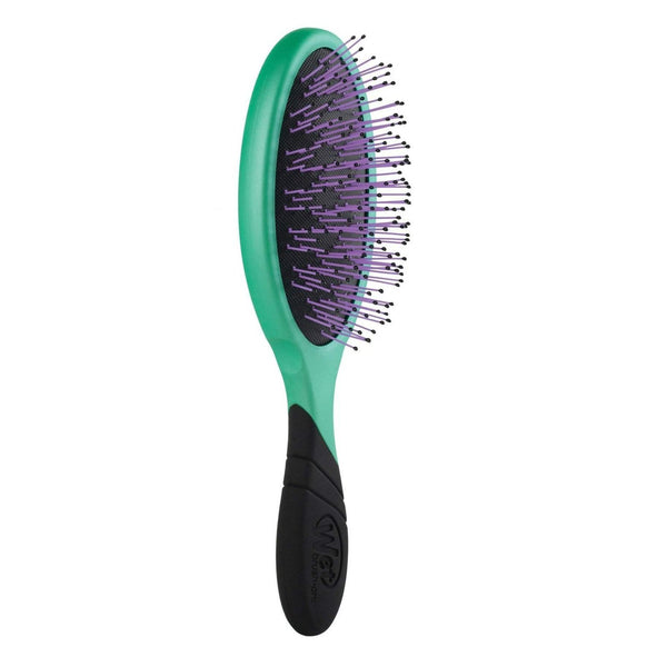 Wet Brush Pro for Thick Hair with green handle and purple bristles designed for detangling