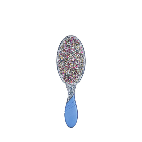 Wet Brush Crushed Jewels hairbrush with multicolor crushed jewel design and blue handle