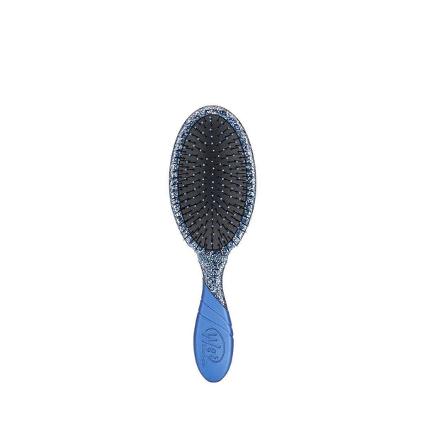 Wet Brush Crushed Jewels hairbrush with blue glitter handle and flexible bristles for detangling