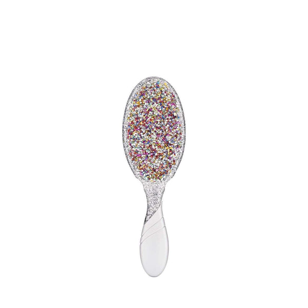 Wet Brush Crushed Jewels hairbrush with multicolored crushed jewel design and white handle
