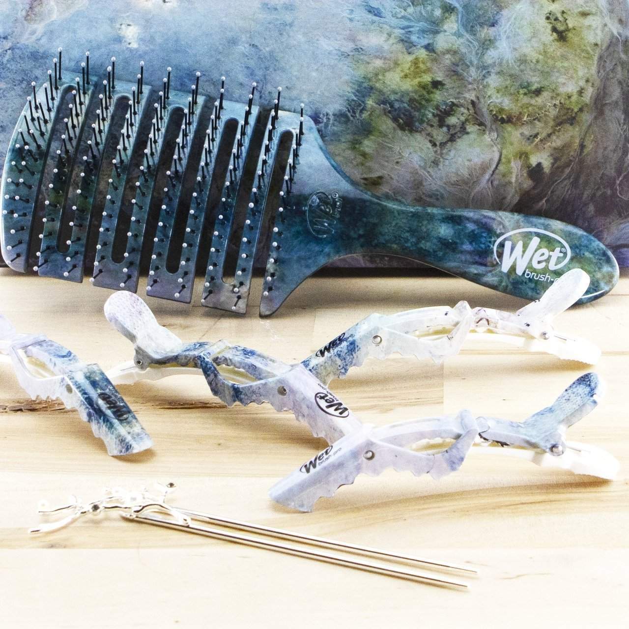 Wet Brush Bio Ionic Hair Brush and Clip Set-Wet Brush-Brand_Wet Brush,Collection_Gifts,Collection_Hair,Collection_Tools and Brushes,FABS_Friday2022,Gifts and Sets,Gifts_Under 25,Tool_Brushes,Tool_Hair Tools,Tool_Vented Brushes,WET_Flex Dry,WET_Kits and Sets
