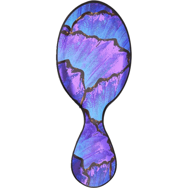 Wet Brush butterfly design hairbrush with purple and blue artistic butterfly wing pattern
