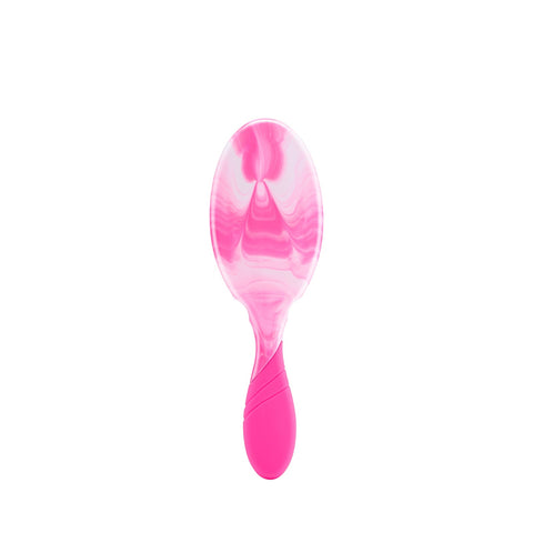 Wet Brush Color Shock Pro hairbrush with a bright pink handle and marbled design