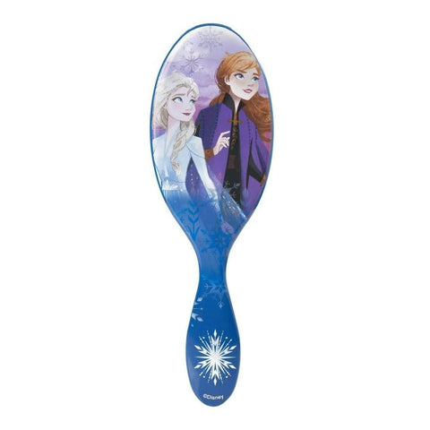 Disney Frozen detangler brush featuring Elsa and Anna designs for easy hair brushing