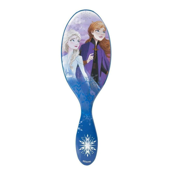 Disney Frozen detangler brush featuring Elsa and Anna designs for easy hair brushing