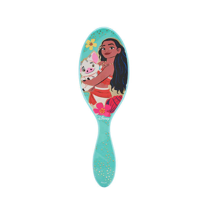 Disney Princess hairbrush featuring Moana with her pet pig on a colorful design