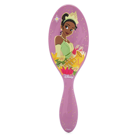 Disney Princess hairbrush featuring Tiana design with glitter accents for easy detangling
