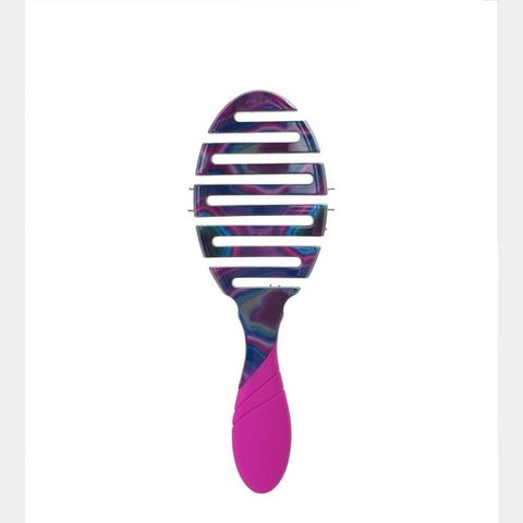 Wet Brush Flex Dry Brush for Hair with purple and blue marbled head and pink ergonomic handle