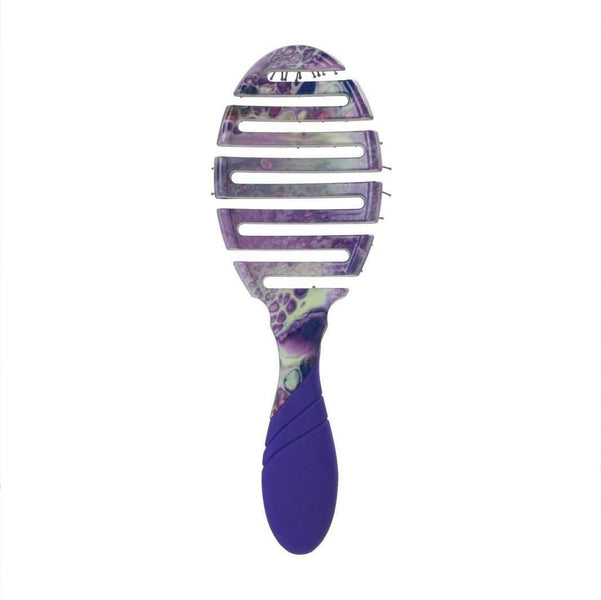 Wet Brush Flex Dry Brush for Hair with purple marbled design and ventilated flexible head