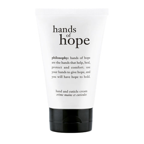Philosophy hands of hope hand cream tube labeled best hand cream for dry hands