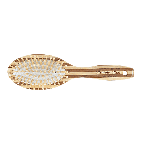 Olivia Garden eco-friendly bamboo hairbrush with wooden bristles and ergonomic handle for healthy hair
