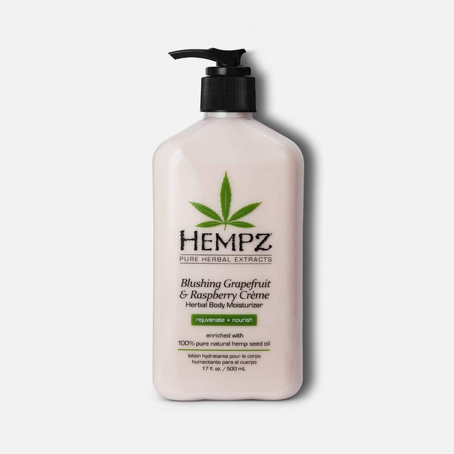 Hempz body moisturizer in Blushing Grapefruit and Raspberry Crème for nourishing skin hydration