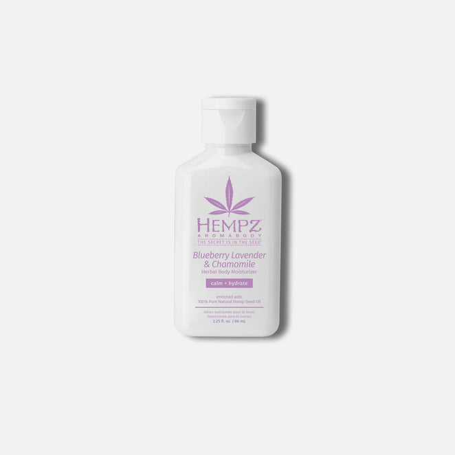 Hempz travel size moisturizer in Blueberry Lavender and Chamomile for hydration on the go