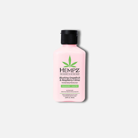 Hempz travel size moisturizer in Blushing Grapefruit and Raspberry Creme for hydration on-the-go