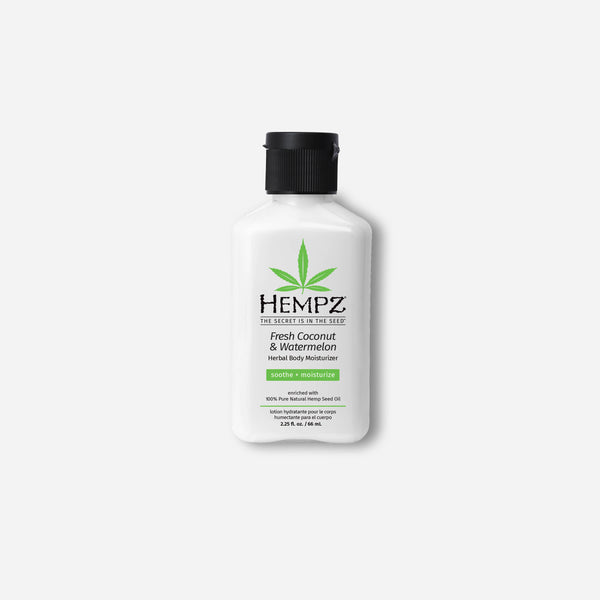 Hempz travel size moisturizer in Fresh Coconut and Watermelon for hydration on the go