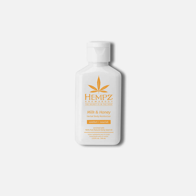 Hempz travel size moisturizer with milk and honey extract for smooth and hydrated skin