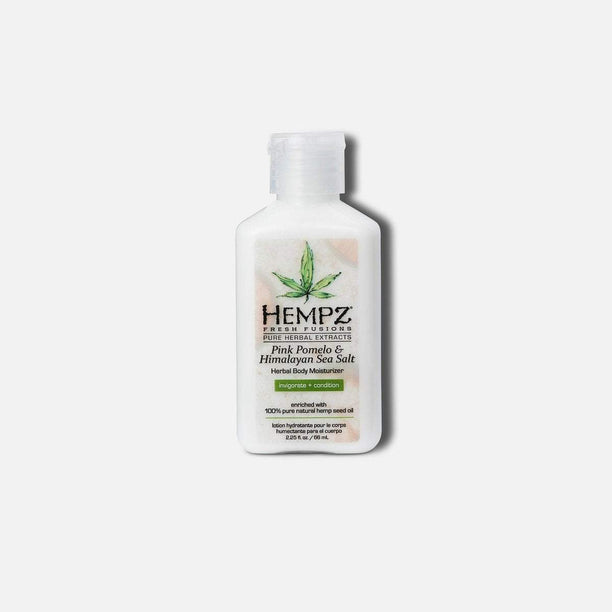 Hempz travel size moisturizer with Pink Pomelo and Himalayan Sea Salt for hydration on-the-go