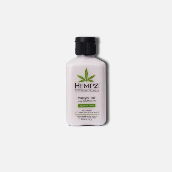 Hempz travel size moisturizer in Pomegranate scent, ideal for hydration on-the-go