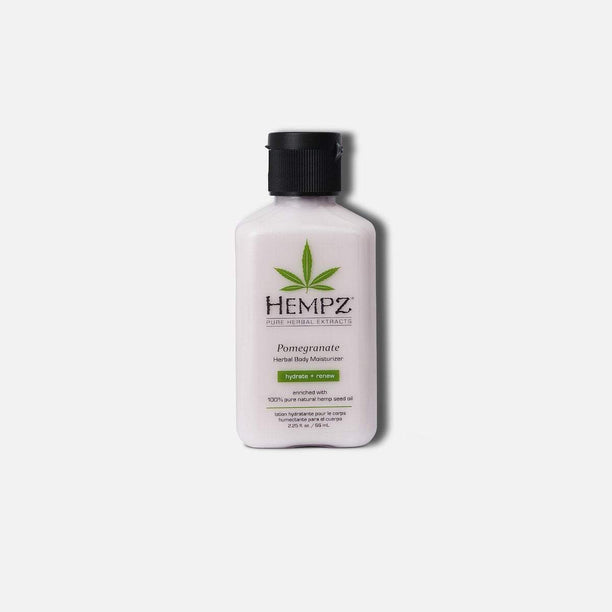 Hempz travel size moisturizer in Pomegranate scent, ideal for hydration on-the-go