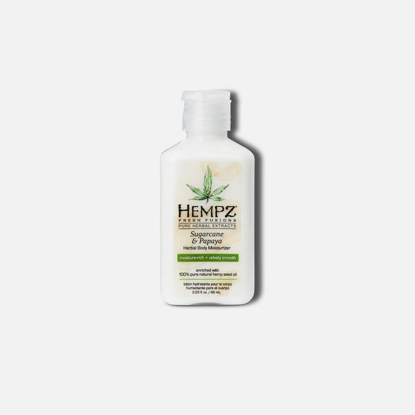 Hempz travel size moisturizer with sugarcane and papaya for hydration and skin nourishment