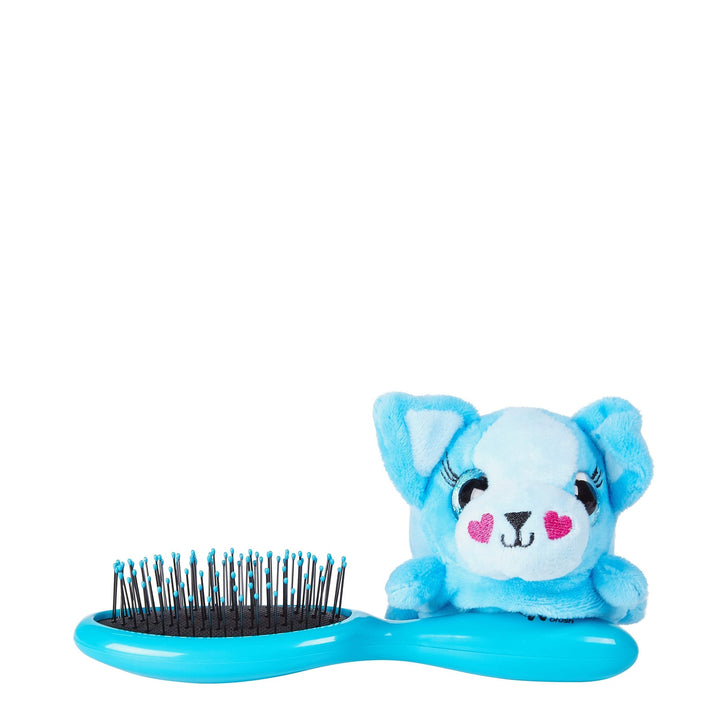 Wet Brush kids detangling hair brush in blue with cute plush animal handle for easy grip