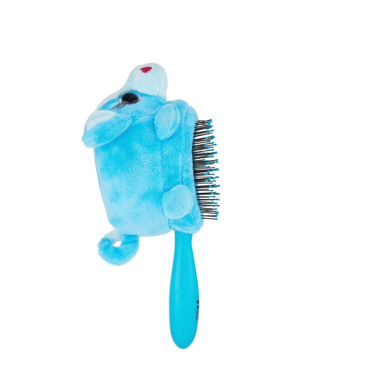 Wet Brush kids detangling hair brush with soft blue plush animal design and flexible bristles