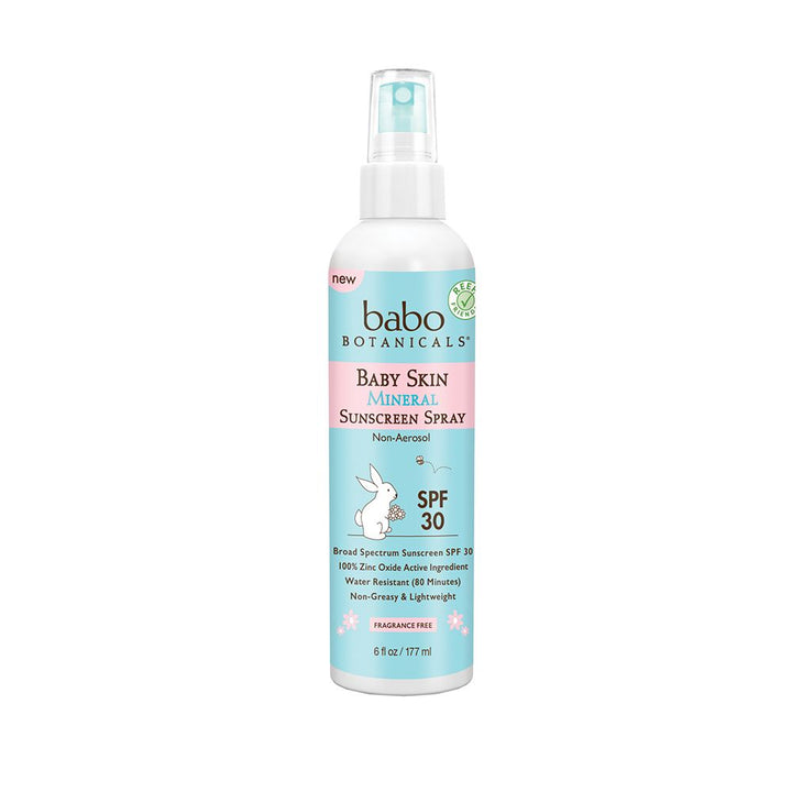 Babo Botanicals Baby Skin Mineral Sunscreen Spray - Non-Aerosol SPF 30