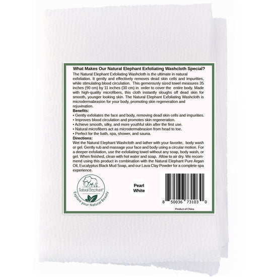Natural Elephant gentle exfoliating shower cloth for deep cleansing and skin rejuvenation
