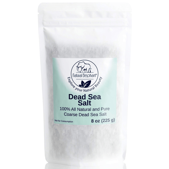 Natural Elephant Dead Sea Salt 8 oz bag for natural beauty and wellness uses