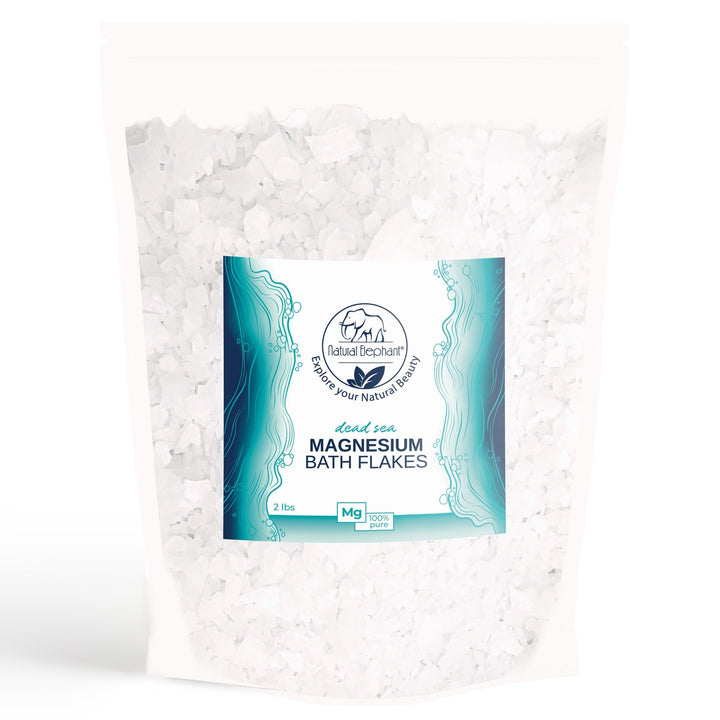 Natural Elephant Dead Sea Salt magnesium bath flakes for natural magnesium bath soak in 2 lb pouch