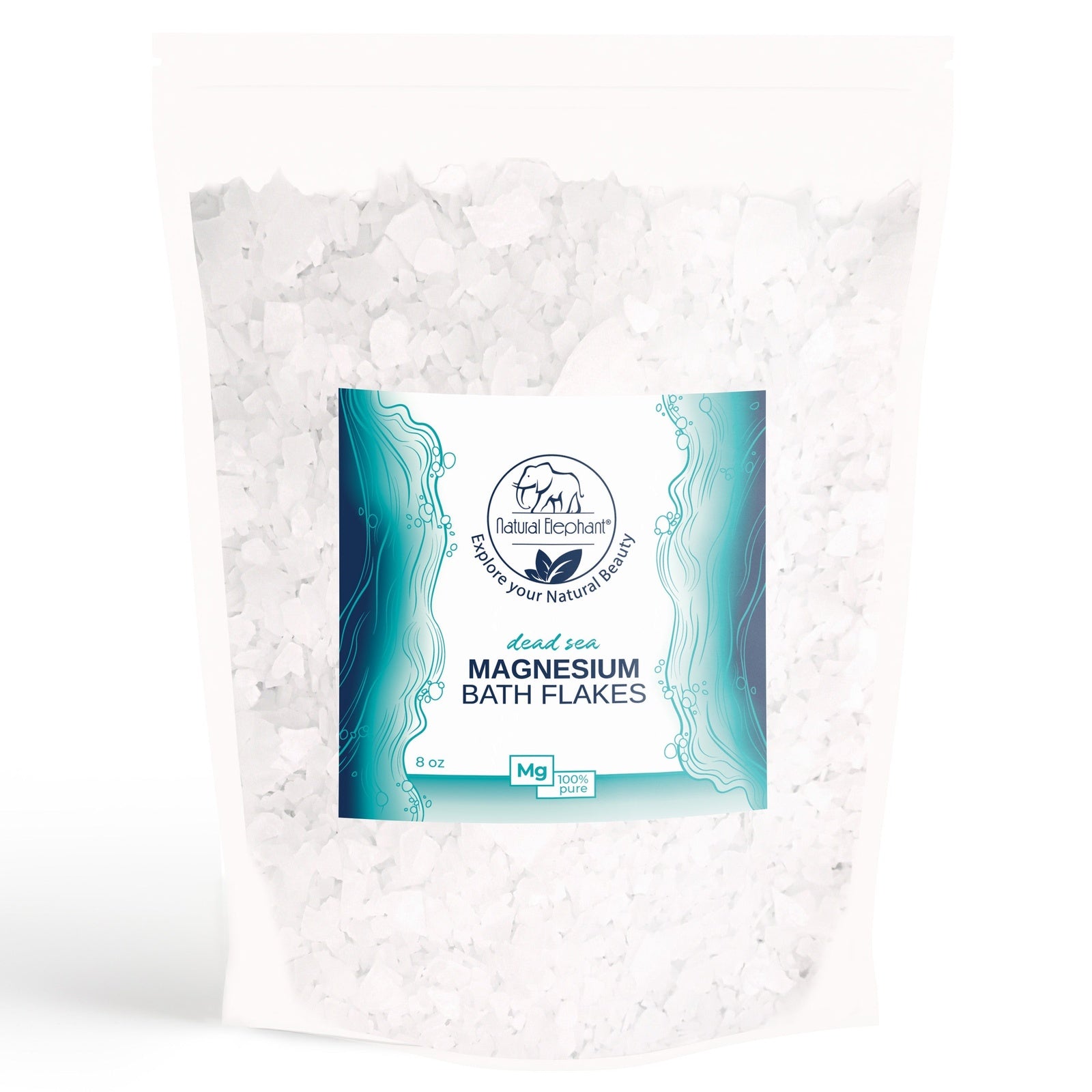 Natural Elephant Dead Sea Salt magnesium bath flakes natural magnesium bath soak in resealable bag