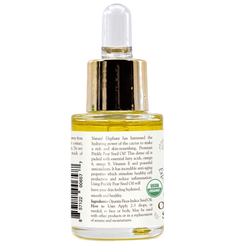Natural Elephant organic prickly pear seed oil in a glass dropper bottle for skin hydration