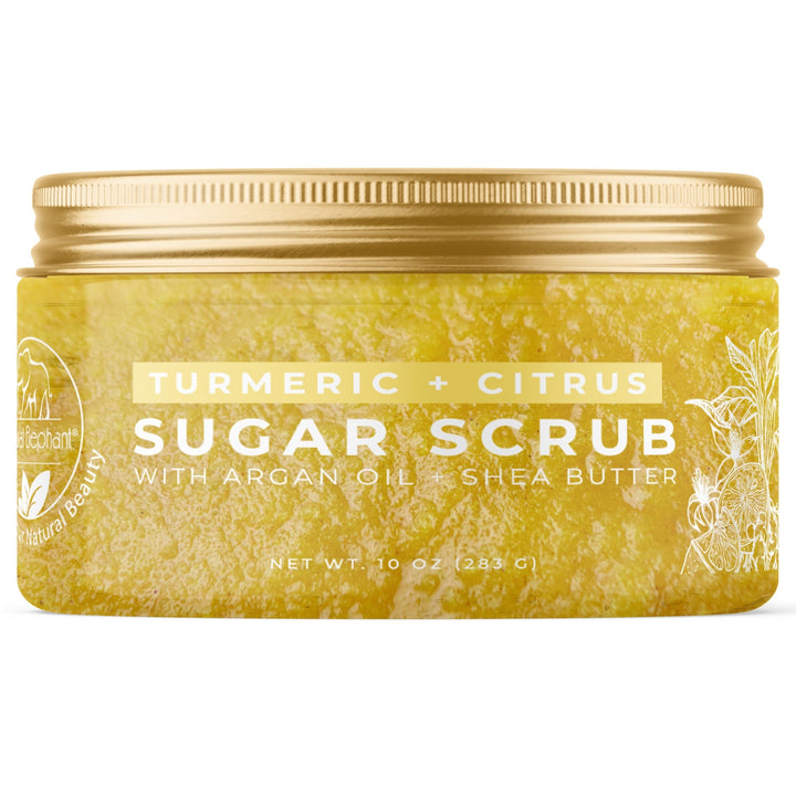 Natural Elephant Turmeric Citrus Sugar Scrub with Argan Oil and Shea Butter for smooth skin