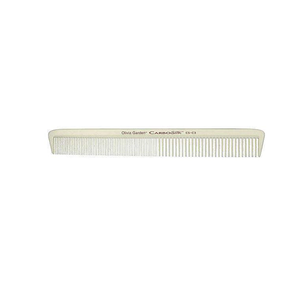 Olivia Garden Carbosilk Comb in white with fine and wide teeth for versatile hair styling