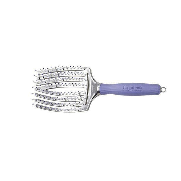 Olivia Garden Fingerbrush vented hairbrush with purple handle for gentle detangling