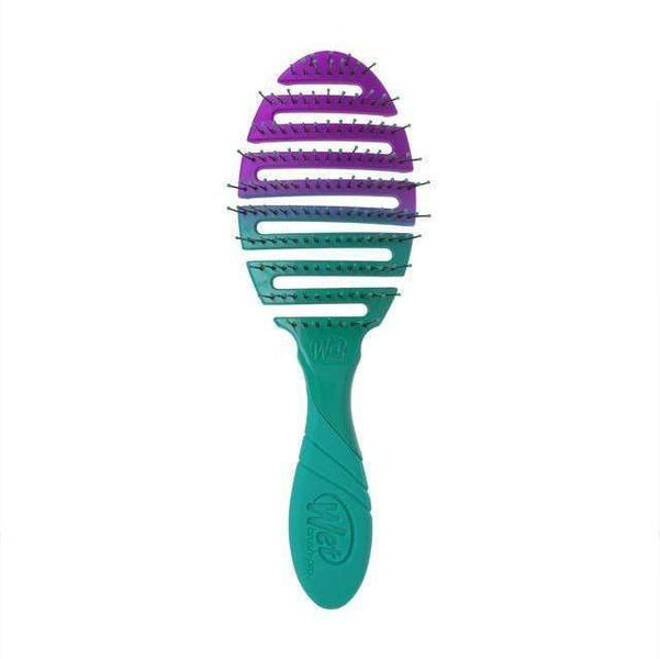 Wet Brush Ombre flex dry hair brush with purple and teal color gradient and flexible vented design