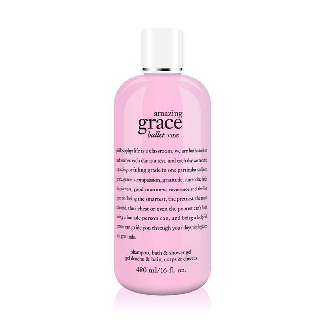 Philosophy Amazing Grace Ballet Rose shower gel in a pink 480 ml bottle for bath and body care