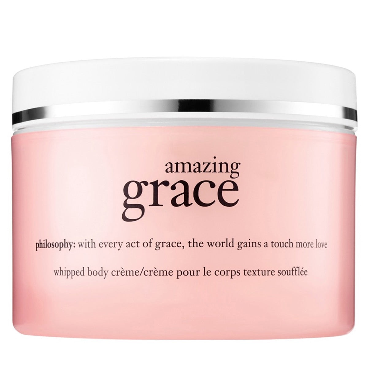 Philosophy amazing grace body crème whipped body cream in pink jar with white lid