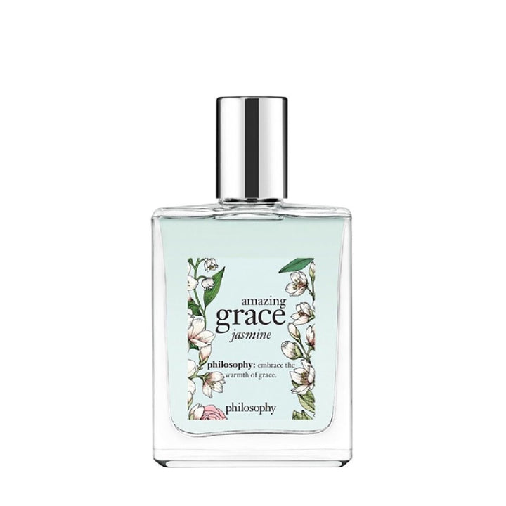 Philosophy Amazing Grace Jasmine perfume bottle with floral design and silver cap