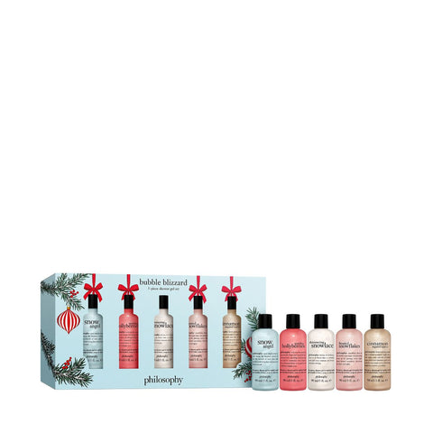 Philosophy Bubble Blizzard 7-piece shower gel gift set with festive holiday scents
