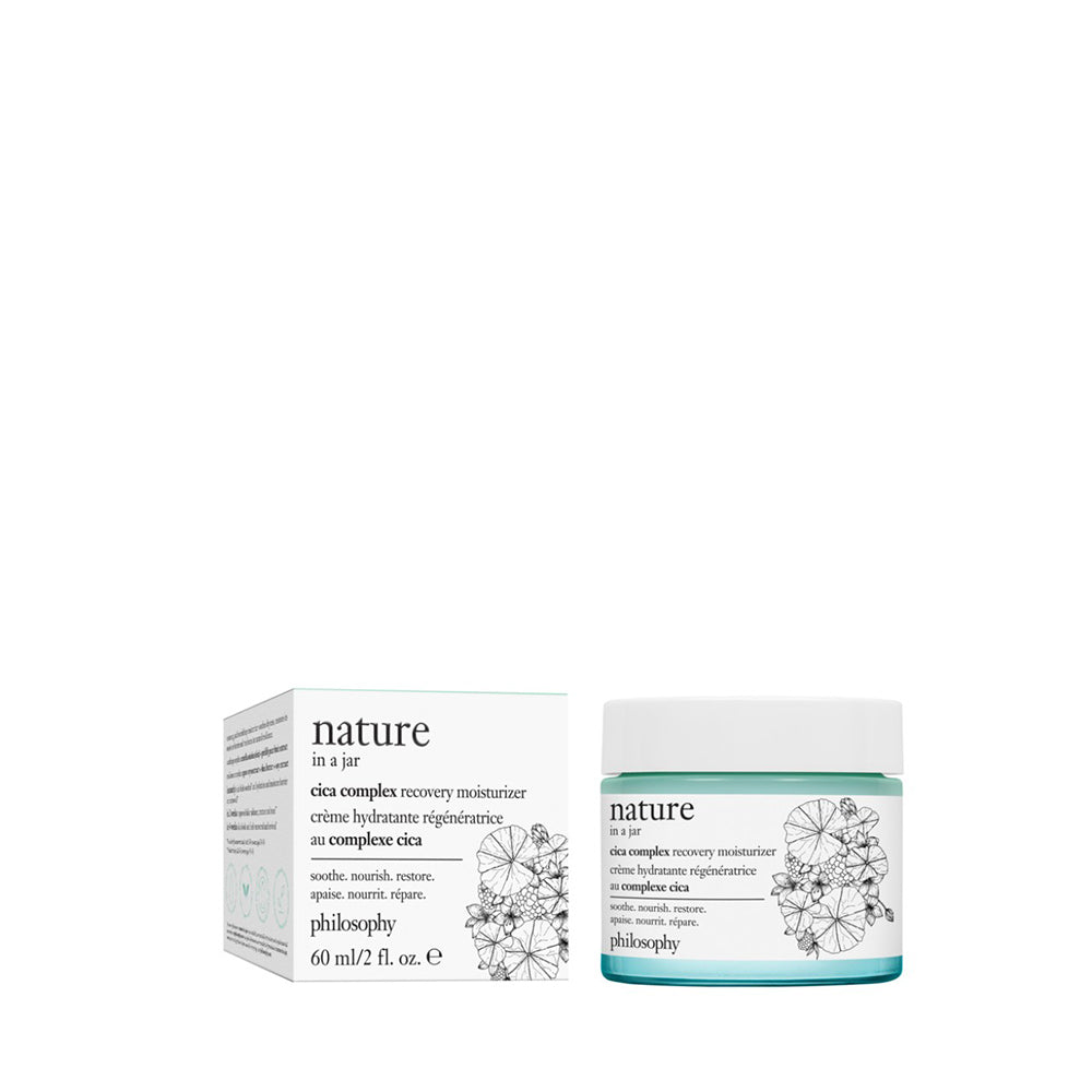 Philosophy nature in a jar cica recovery moisturizer in 60ml white and teal container with box