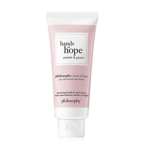 Philosophy Hands of Hope hand cream coconut and guava nourishing hand and nail cream in pink tube